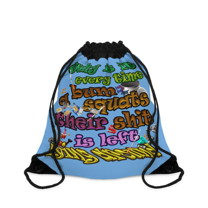 the bum's shit - Drawstring Bag (light blue)
