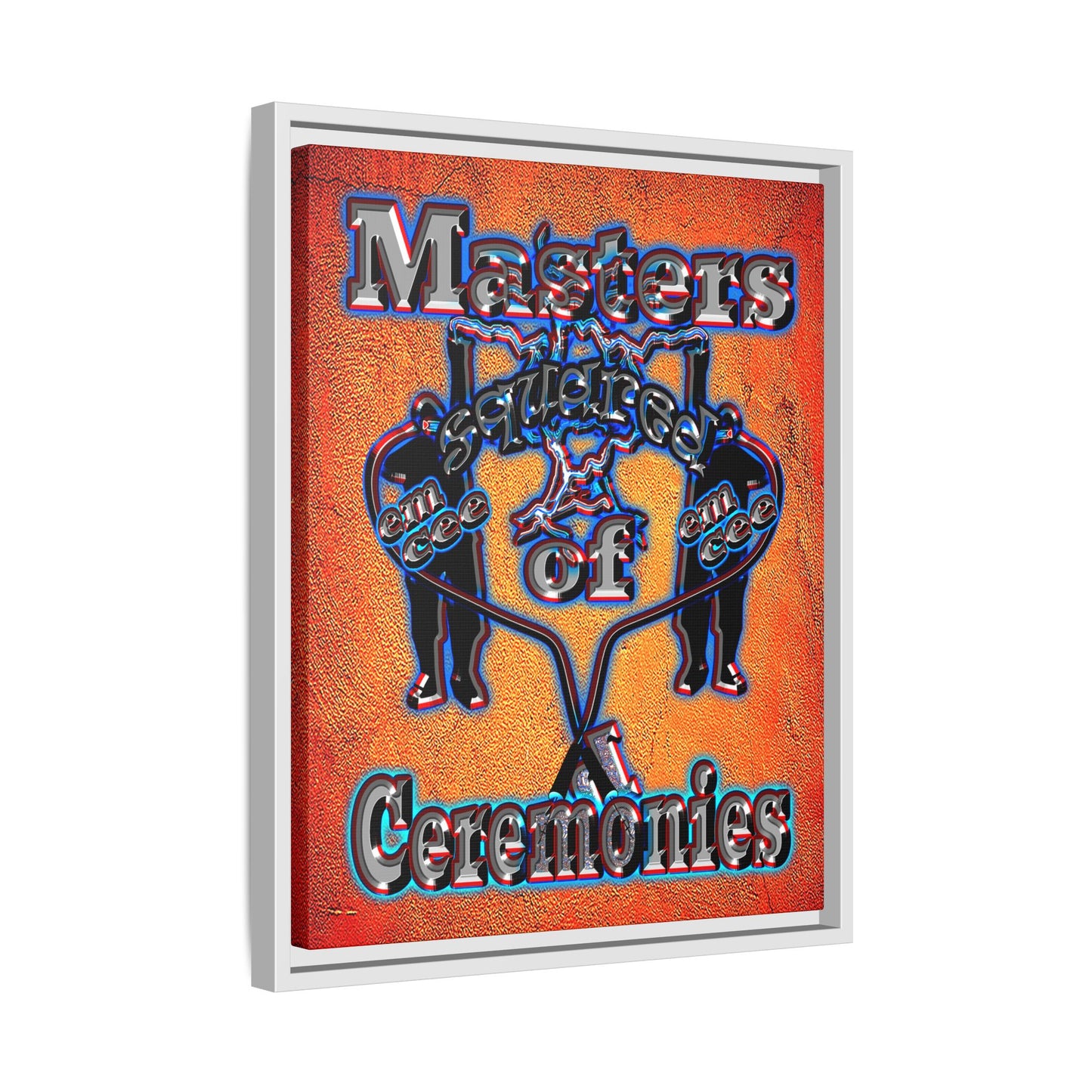 em cee squared - framed canvas art (burnt orange)
