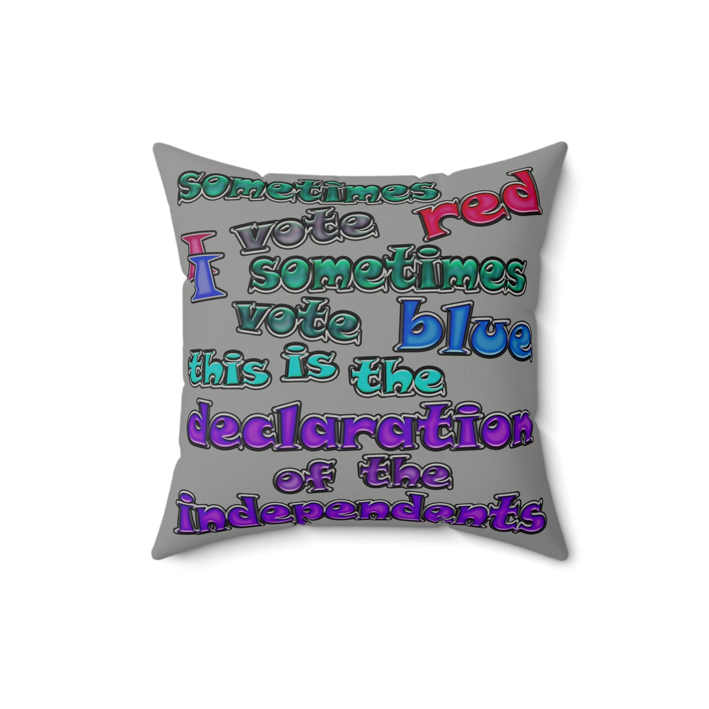 declaration of the independents - Faux Suede Square Pillow - (grey)