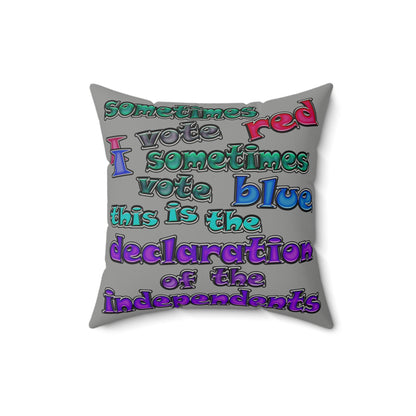 declaration of the independents - Faux Suede Square Pillow - (grey)