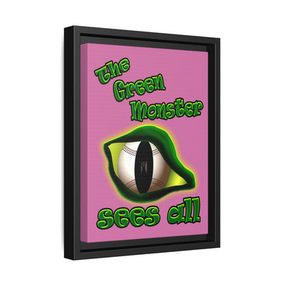 green monster - framed canvas art (light pink)