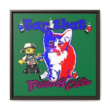 tag that - framed canvas art (dark green)