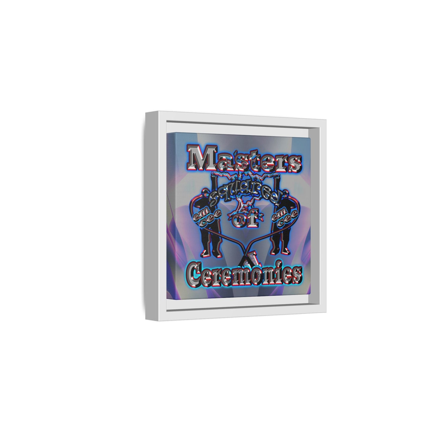 em cee squared - framed canvas art (grey-pink wave)