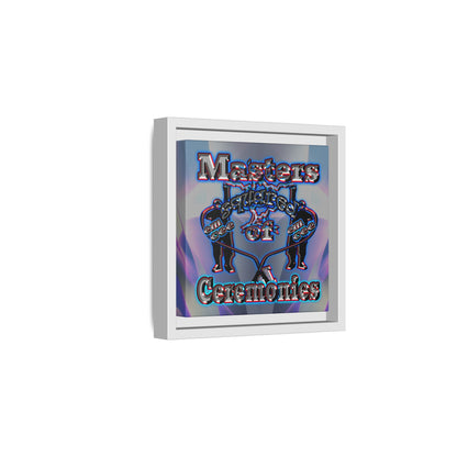 em cee squared - framed canvas art (grey-pink wave)