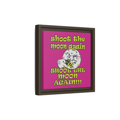 shoot the moon again - framed canvas art (pink)
