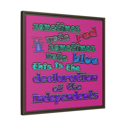 declaration of the independents - framed canvas art (pink)