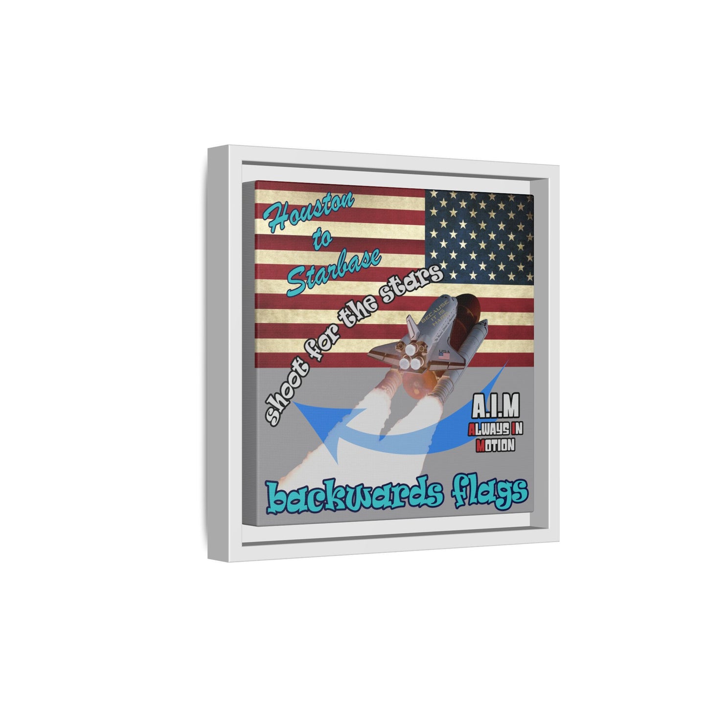 shoot for the stars - framed canvas art (grey)