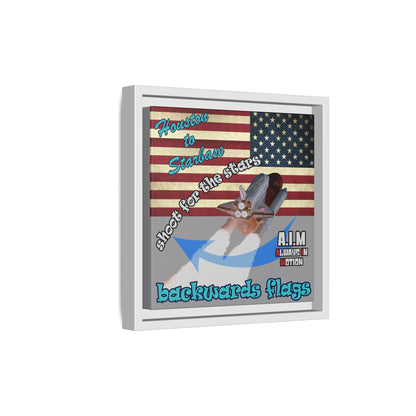 shoot for the stars - framed canvas art (grey)
