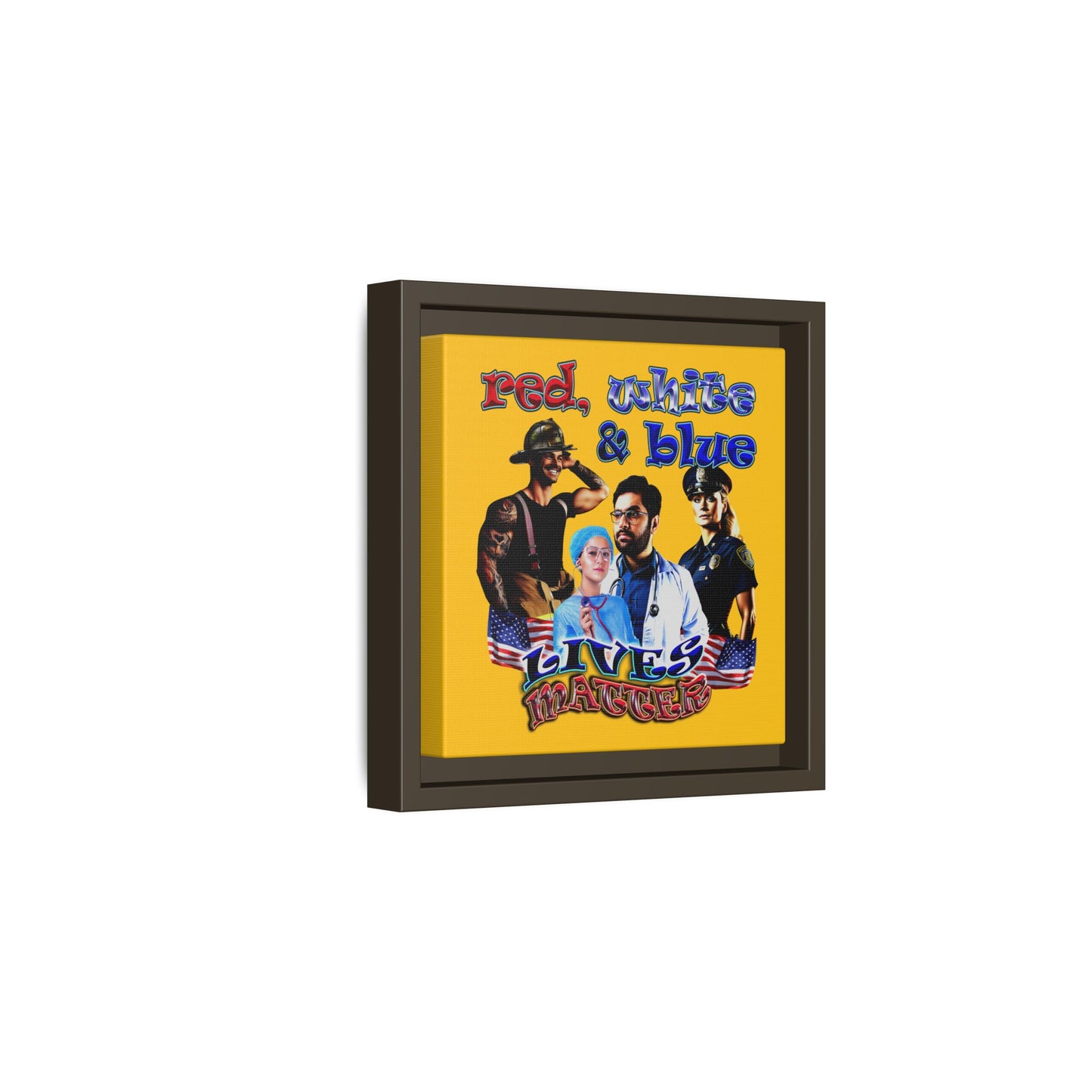 rw&b lives matter - framed canvas art (yellow)