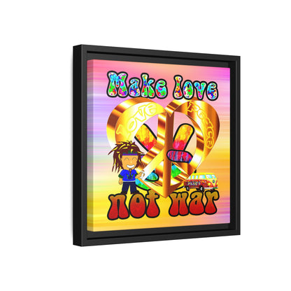 love peace - framed canvas art (color blur)