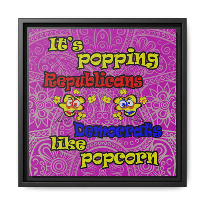 popping like popcorn - framed canvas art (pink swirl)