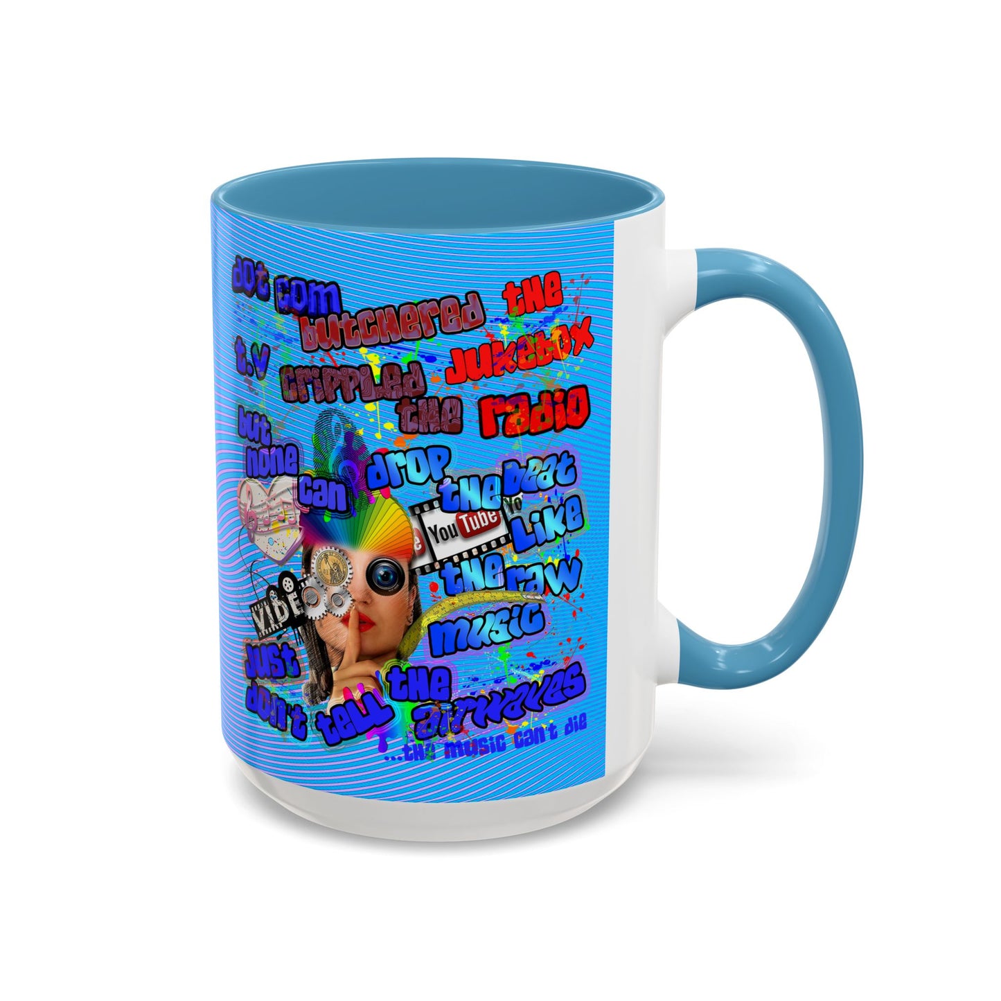 drop the beat - Accent Mug (light blue-purple wave)