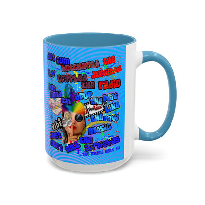 drop the beat - Accent Mug (light blue-purple wave)