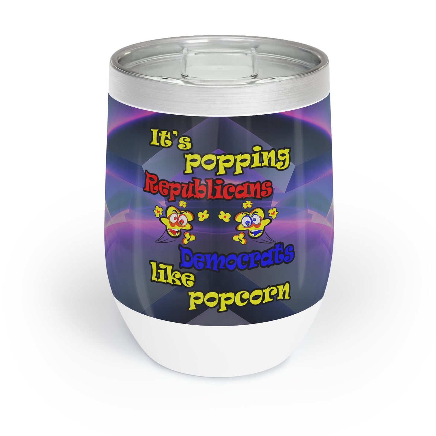 popping like popcorn - Chill Wine Tumbler (grey-pink wave)