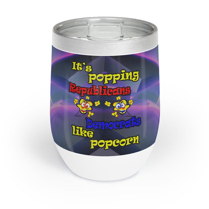 popping like popcorn - Chill Wine Tumbler (grey-pink wave)