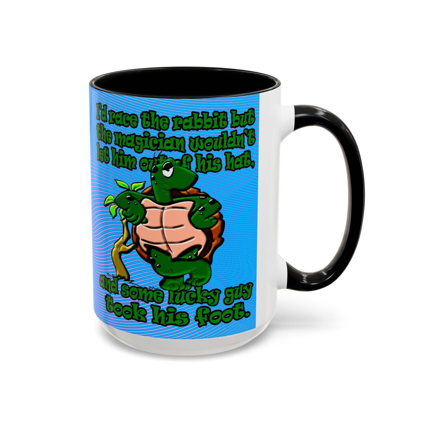 turtle race - Accent Mug (light blue-purple wave)