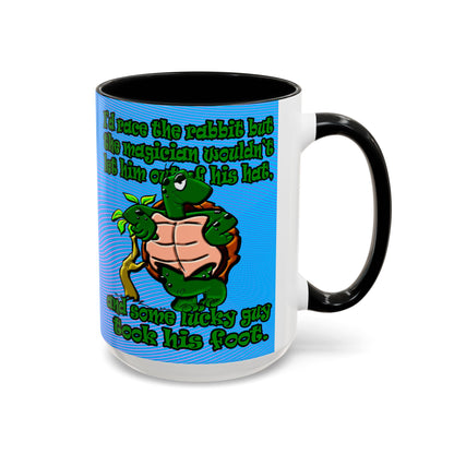 turtle race - Accent Mug (light blue-purple wave)