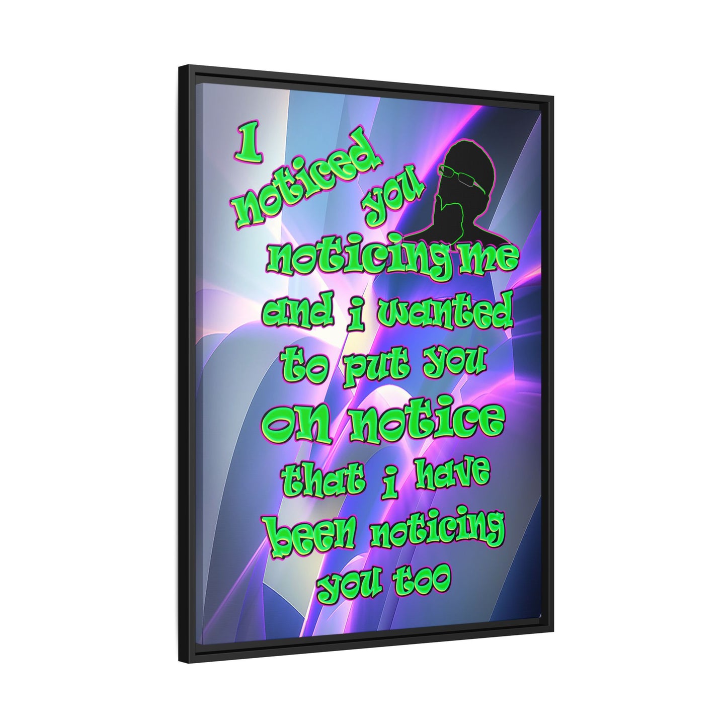 noticed you noticing - framed canvas art (grey-pink wave)