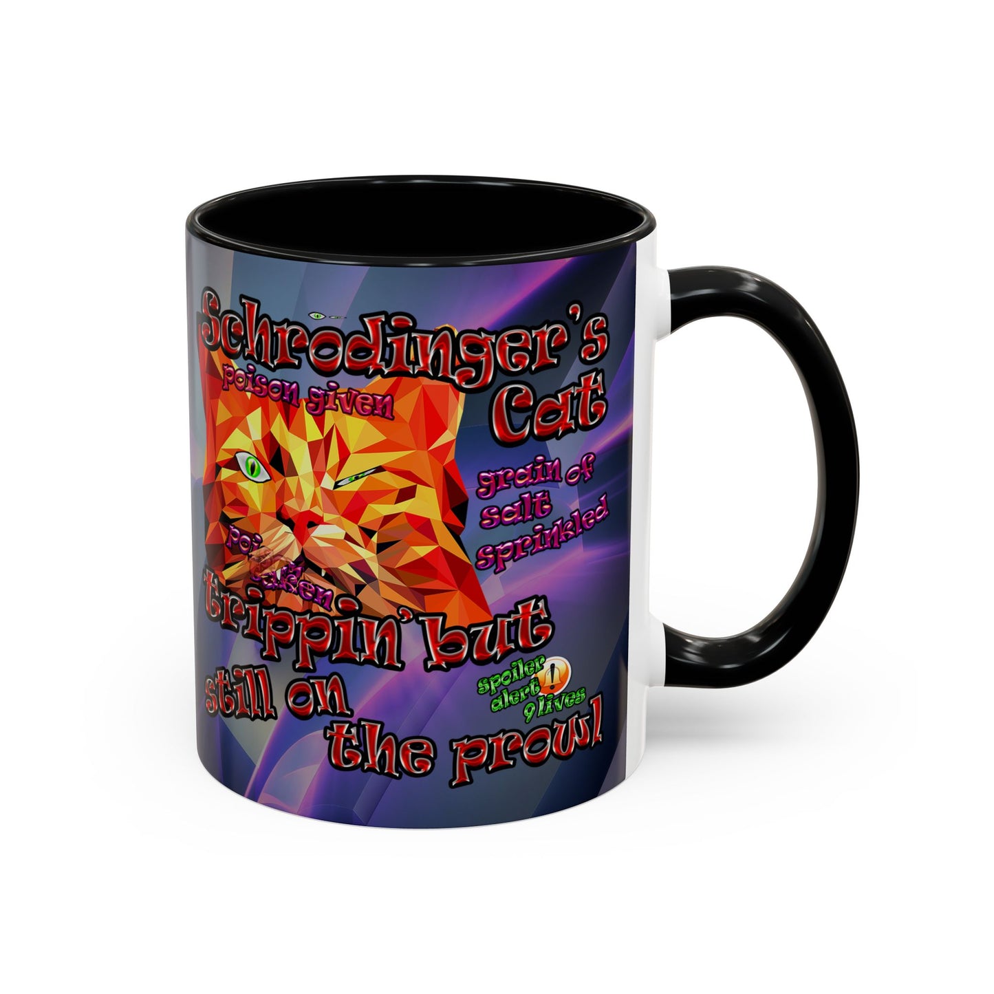 schrodinger's cat - Accent Mug (grey-pink wave)