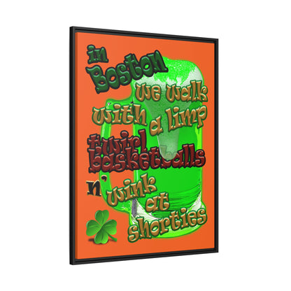 celtics logo - framed canvas art (orange)