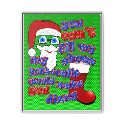 santa's shoes - framed canvas art (logo green)