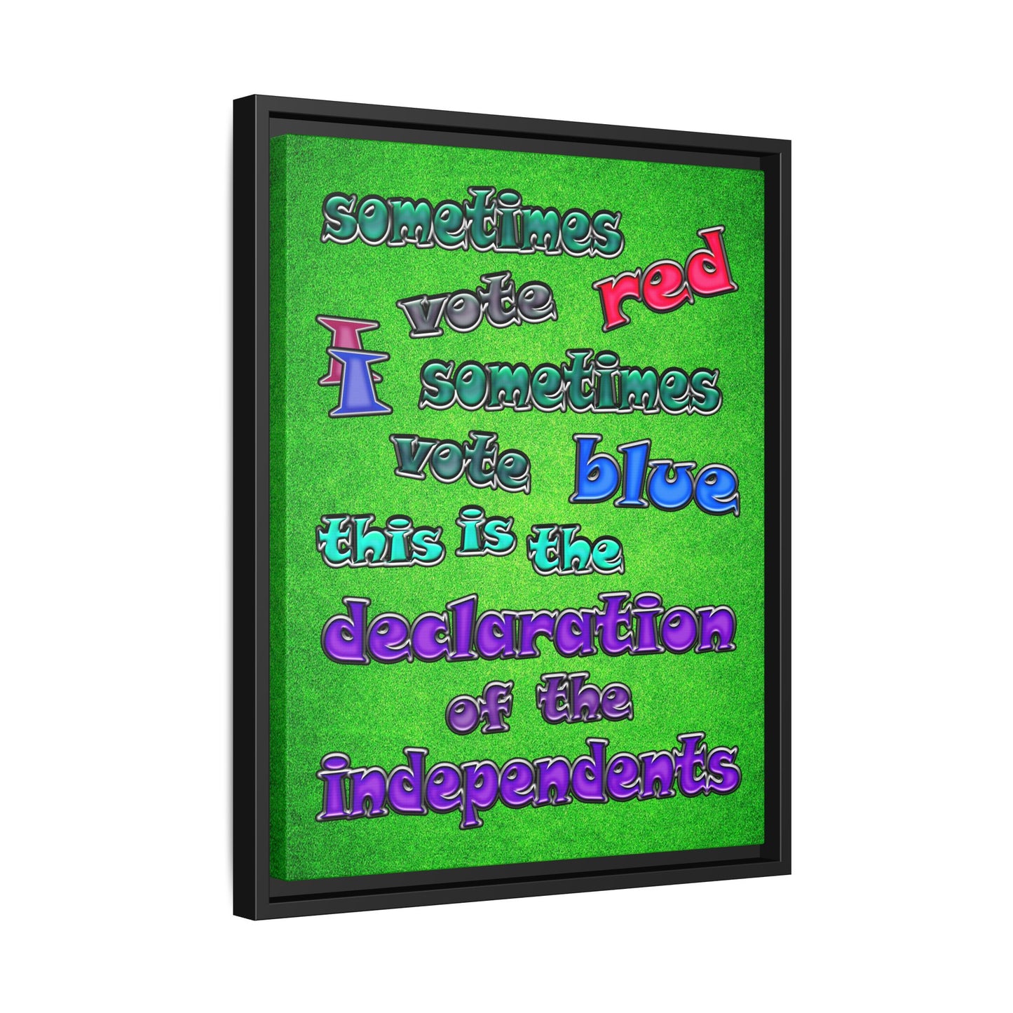 declaration of the independents - framed canvas art (green turf)