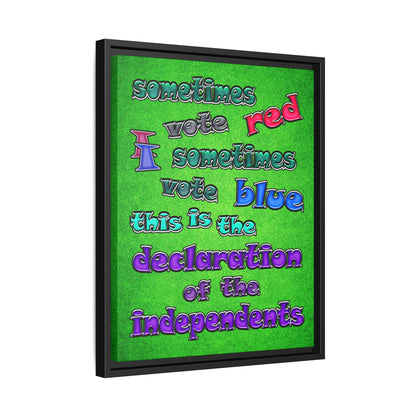 declaration of the independents - framed canvas art (green turf)