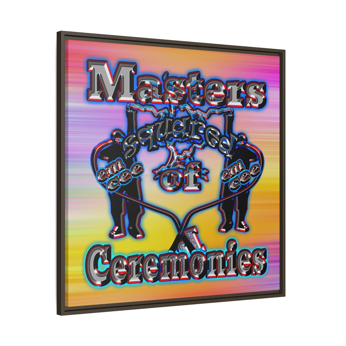 em cee squared - framed canvas art (color blur)