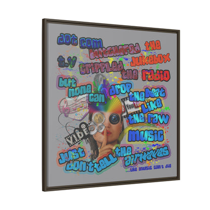 drop the beat - framed canvas art (grey)