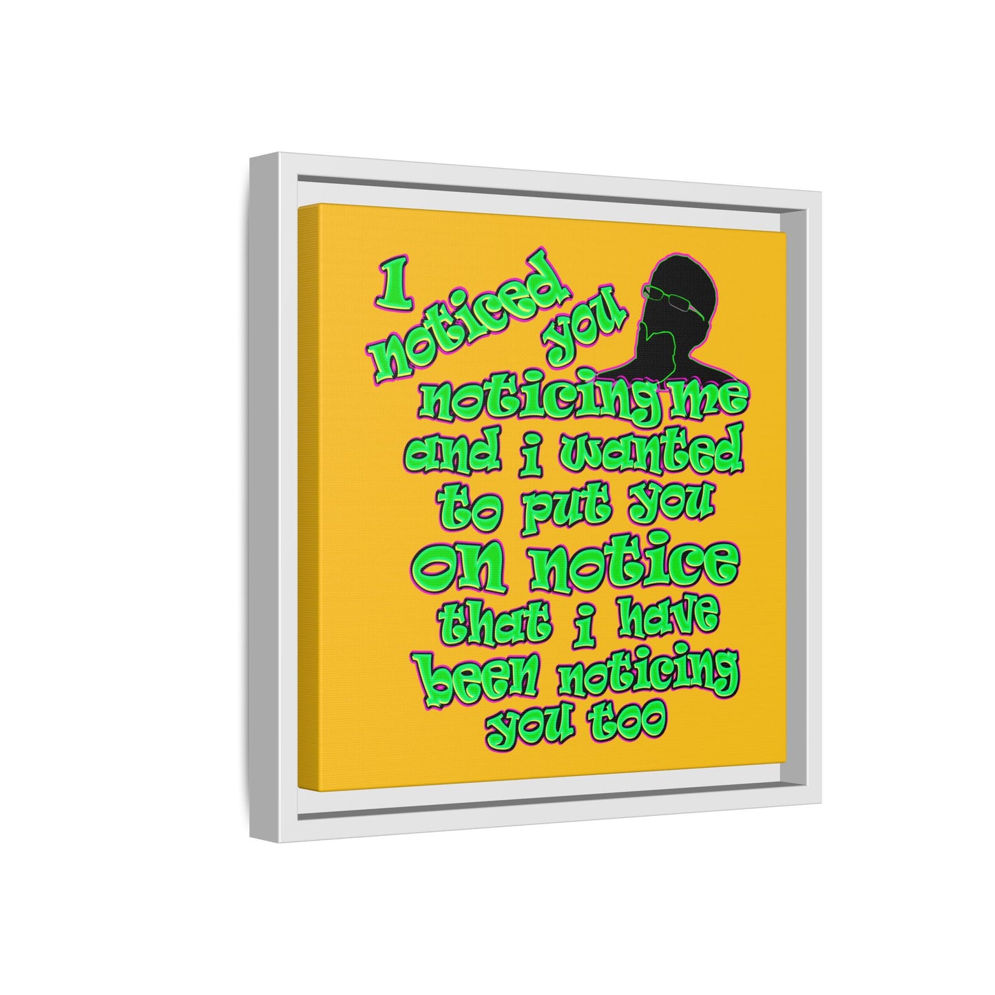 noticed you noticing - framed canvas art (yellow)