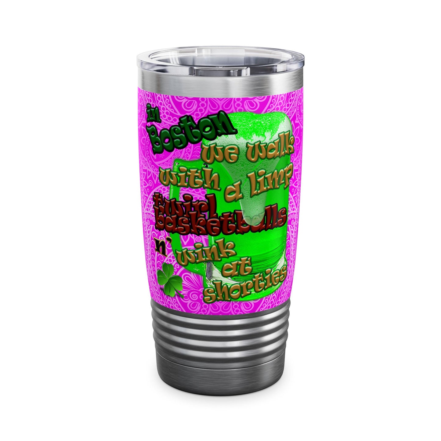 celtics logo - Ringneck Tumbler, 20oz (pink swirl)