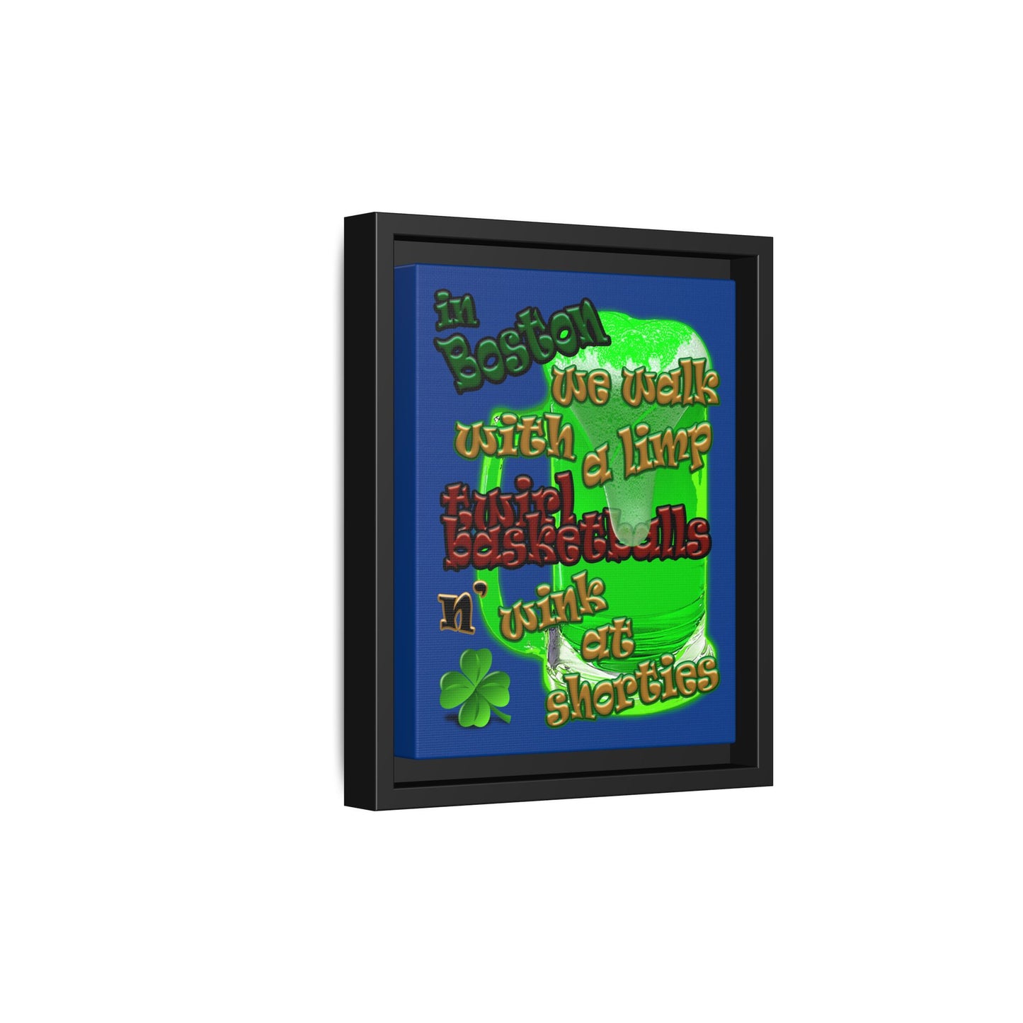 celtics logo - framed canvas art (dark blue)