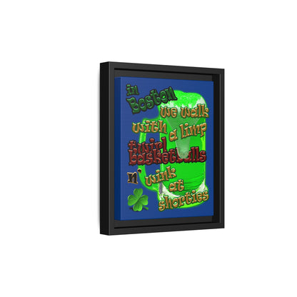celtics logo - framed canvas art (dark blue)
