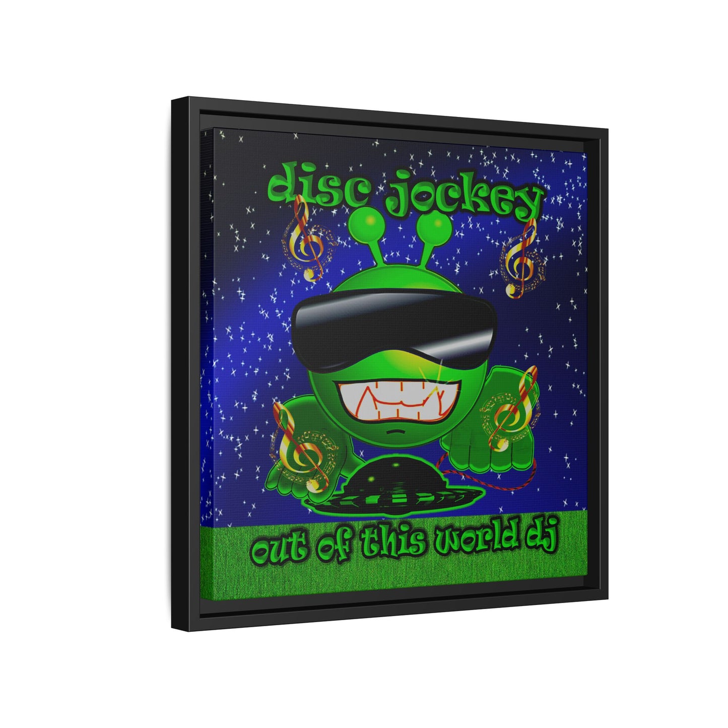 disc jockey - framed canvas art ('snoops' background)