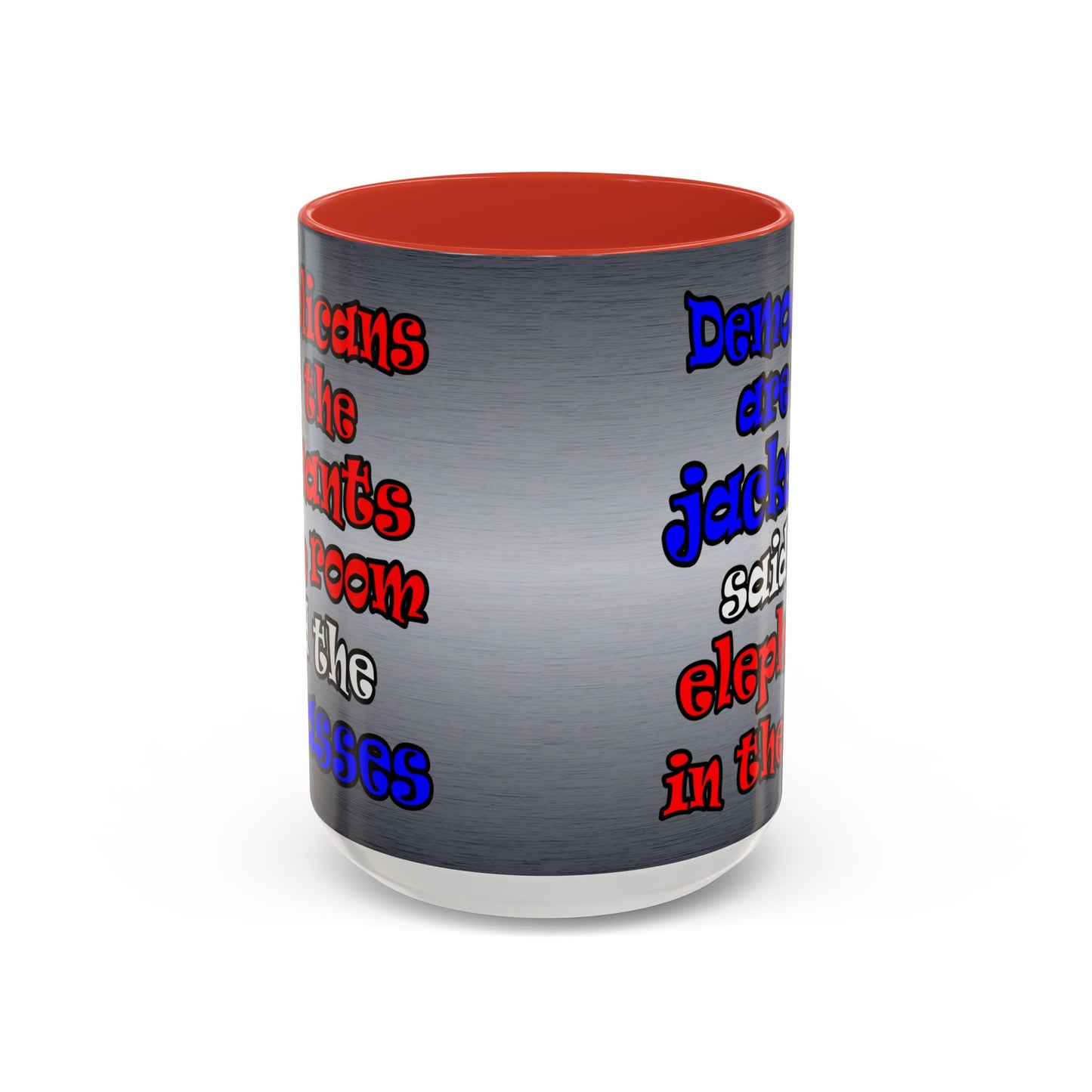 donkeys and elephants - Accent Mug (brushed nickel)