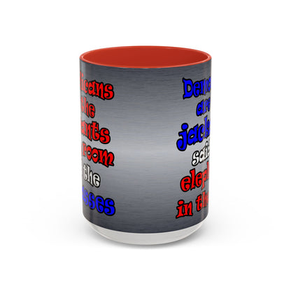 donkeys and elephants - Accent Mug (brushed nickel)