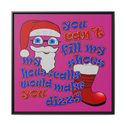 santa's shoes - framed canvas art (pink)