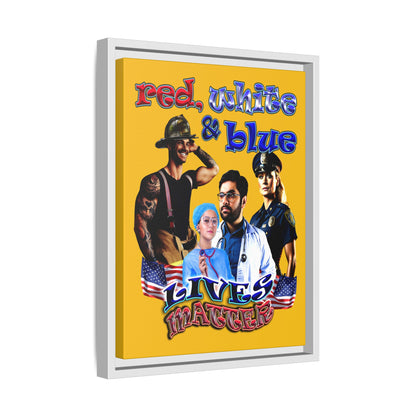 rw&b lives matter - framed canvas art (yellow)