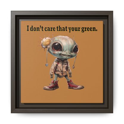 I don't care that your green - framed canvas art (light brown)