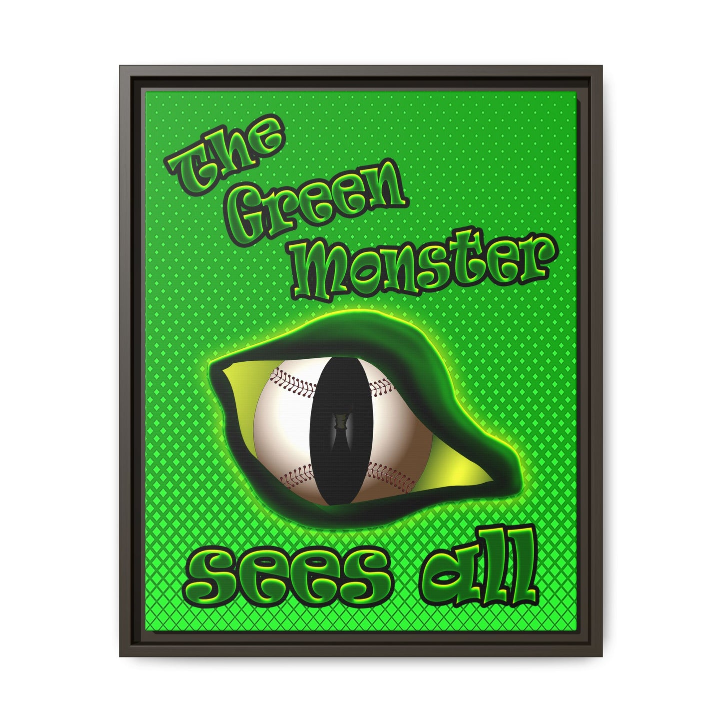 green monster - framed canvas art (logo green)