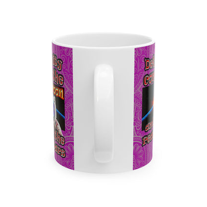 defy conquer reach - White Mug (pink swirl)