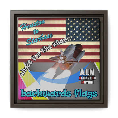 shoot for the stars - framed canvas art (rainbow split)