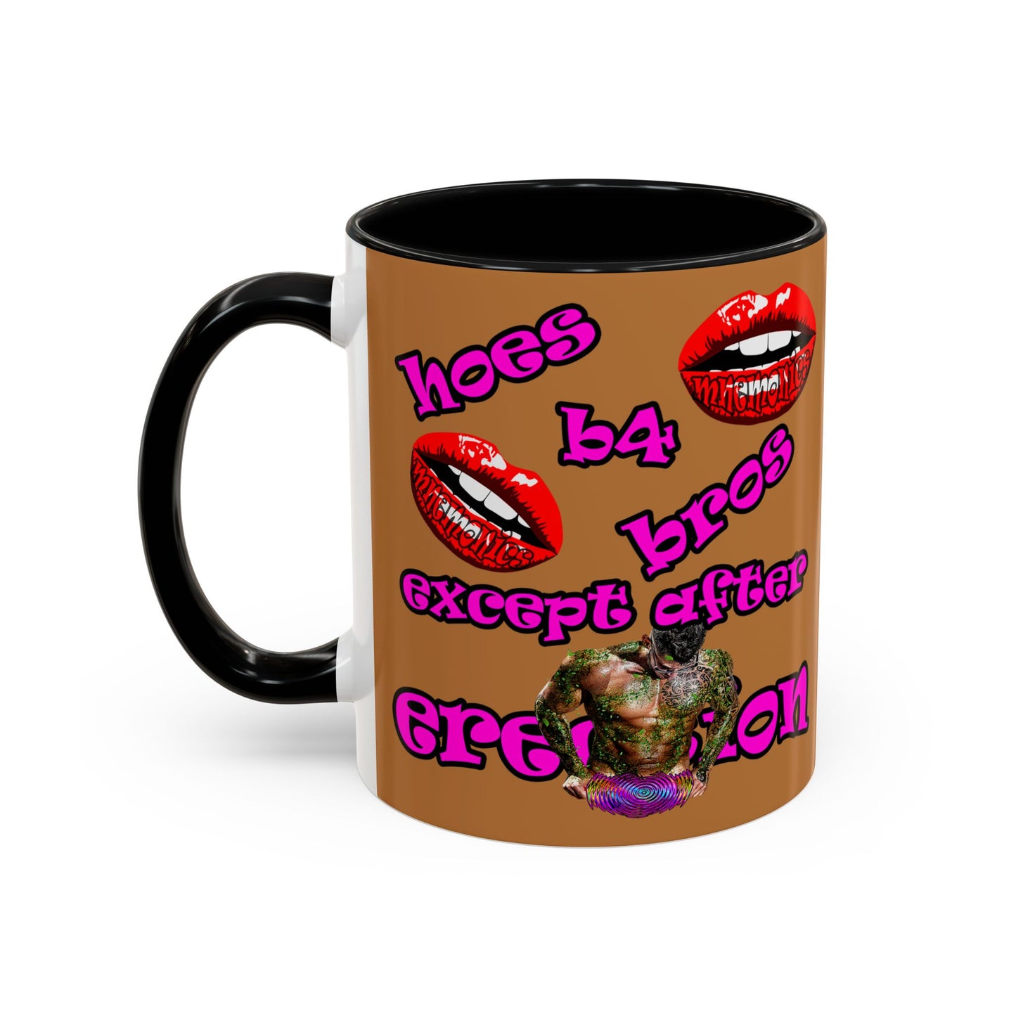 hoes b4 bros - Accent Mug (light brown)