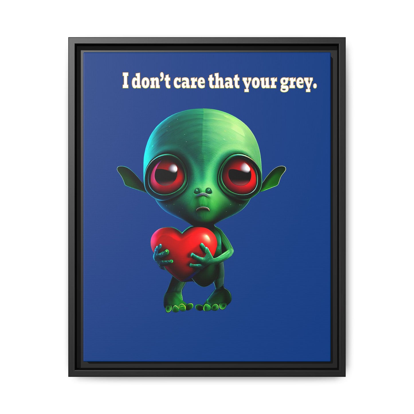 I don't care that your grey - framed canvas art (dark blue)