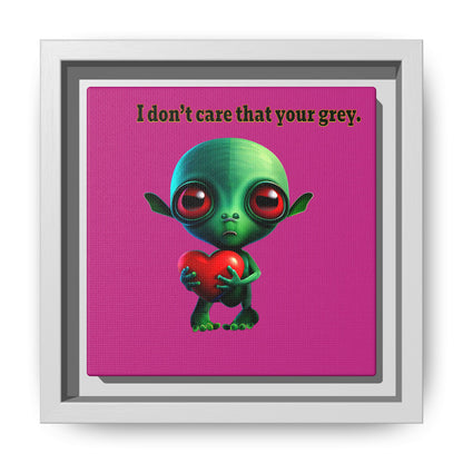 I don't care that your grey - framed canvas art (pink)