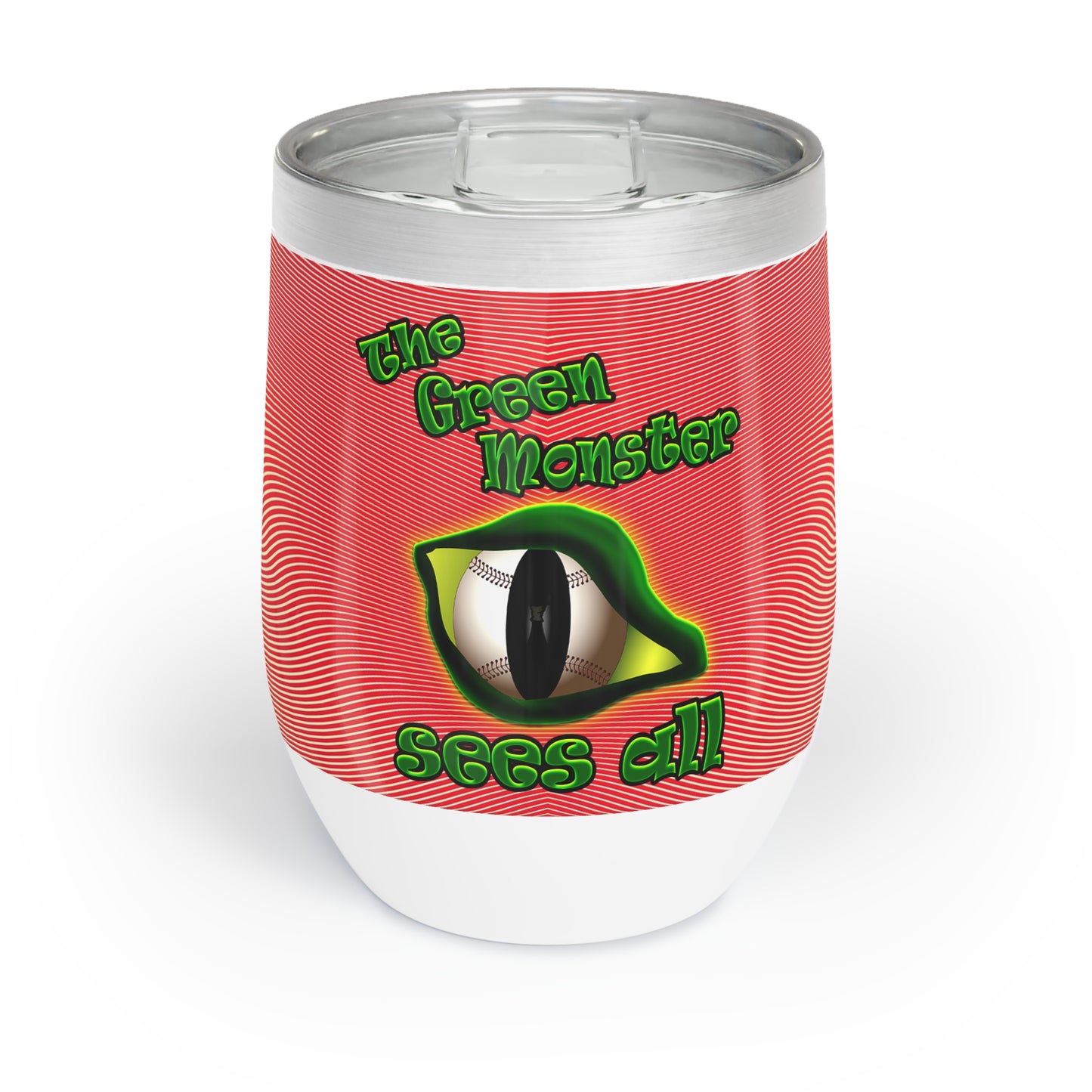 green monster - Chill Wine Tumbler (yellow-orange wave)