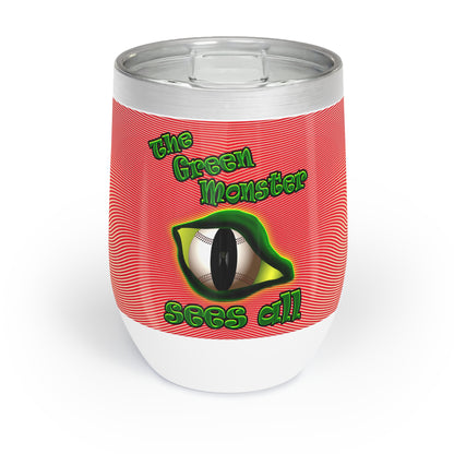 green monster - Chill Wine Tumbler (yellow-orange wave)