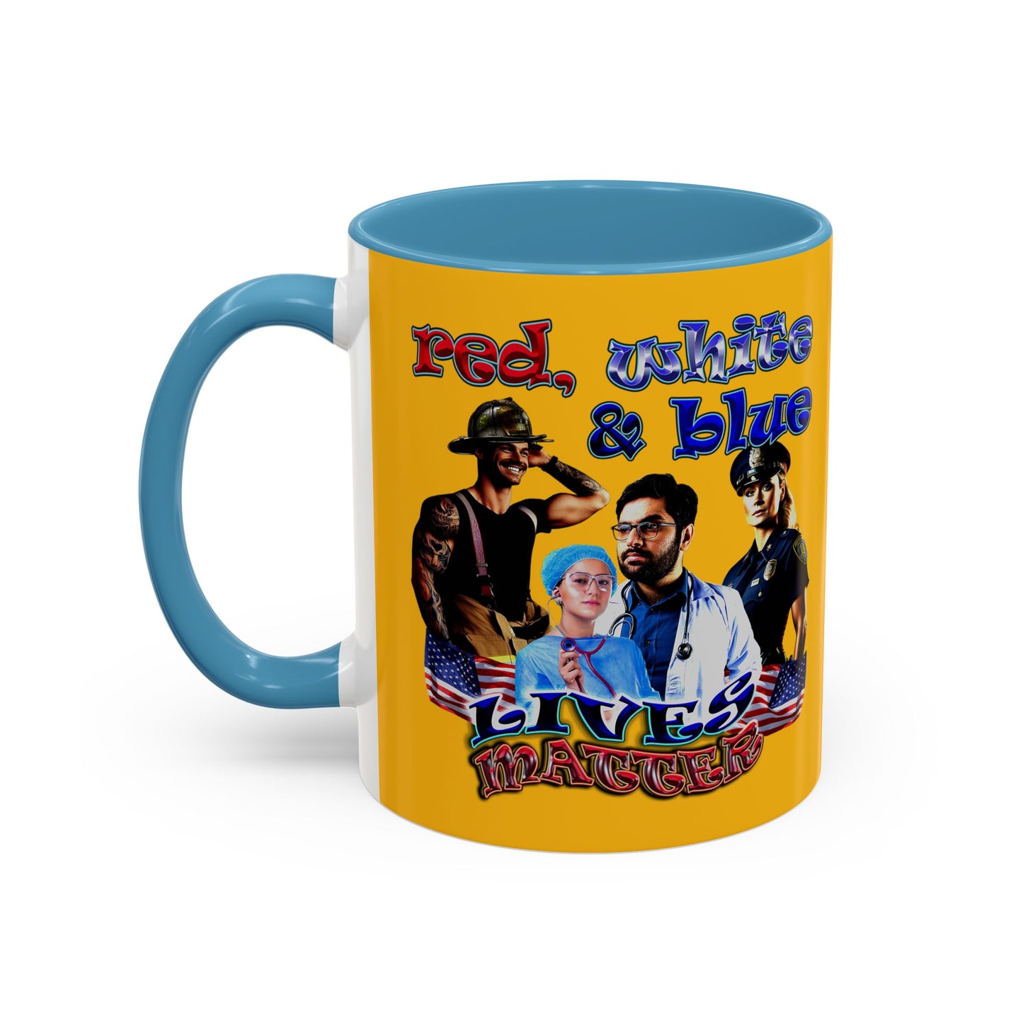 rw&b lives matter - Accent Mug (yellow)
