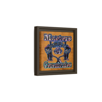 em cee squared - framed canvas art (brown papyrus)