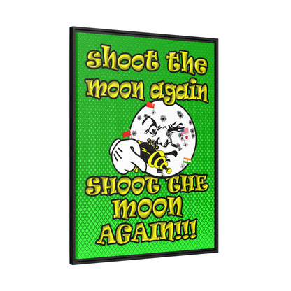 shoot the moon again - framed canvas art (logo green)